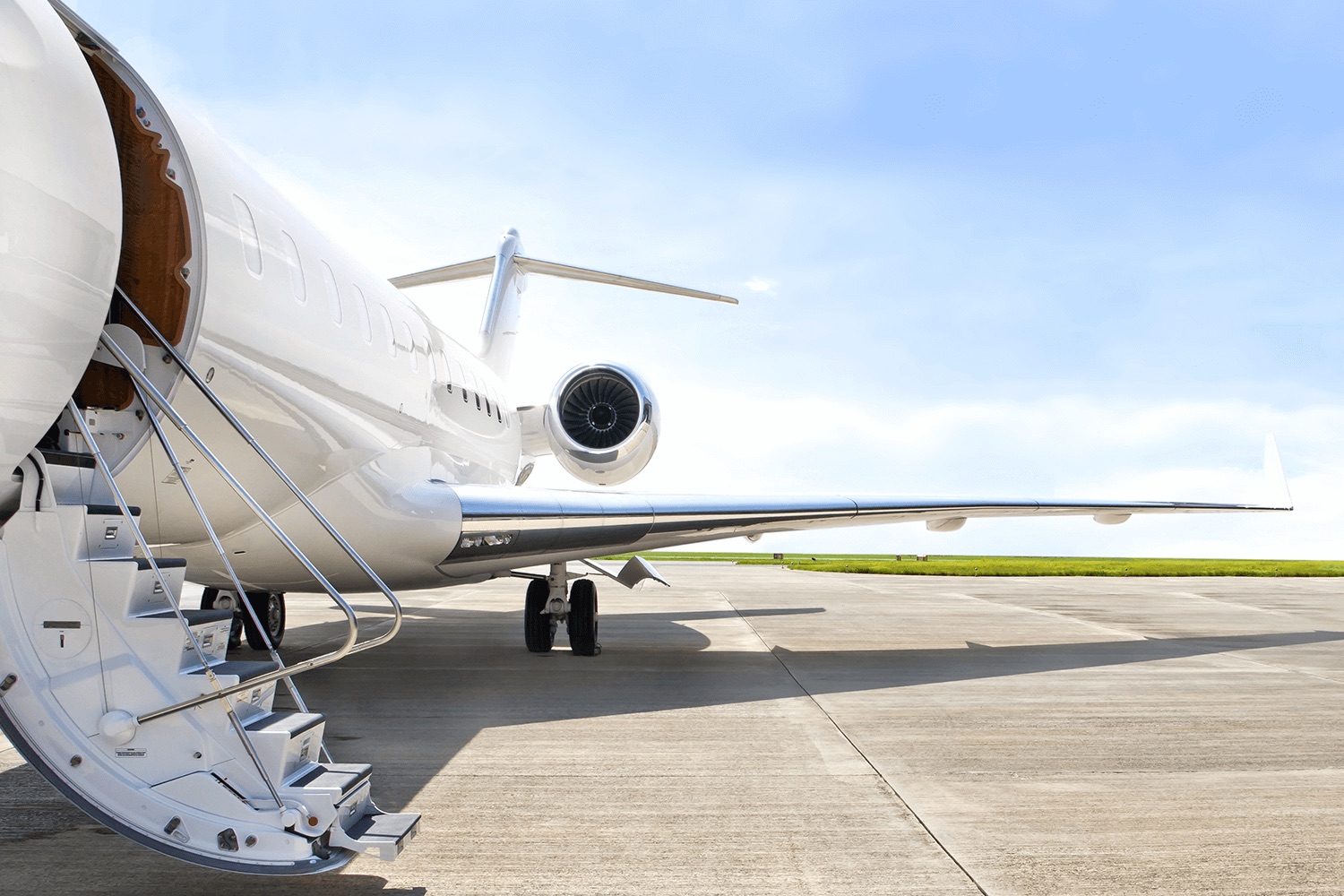 Private jet on the ramp